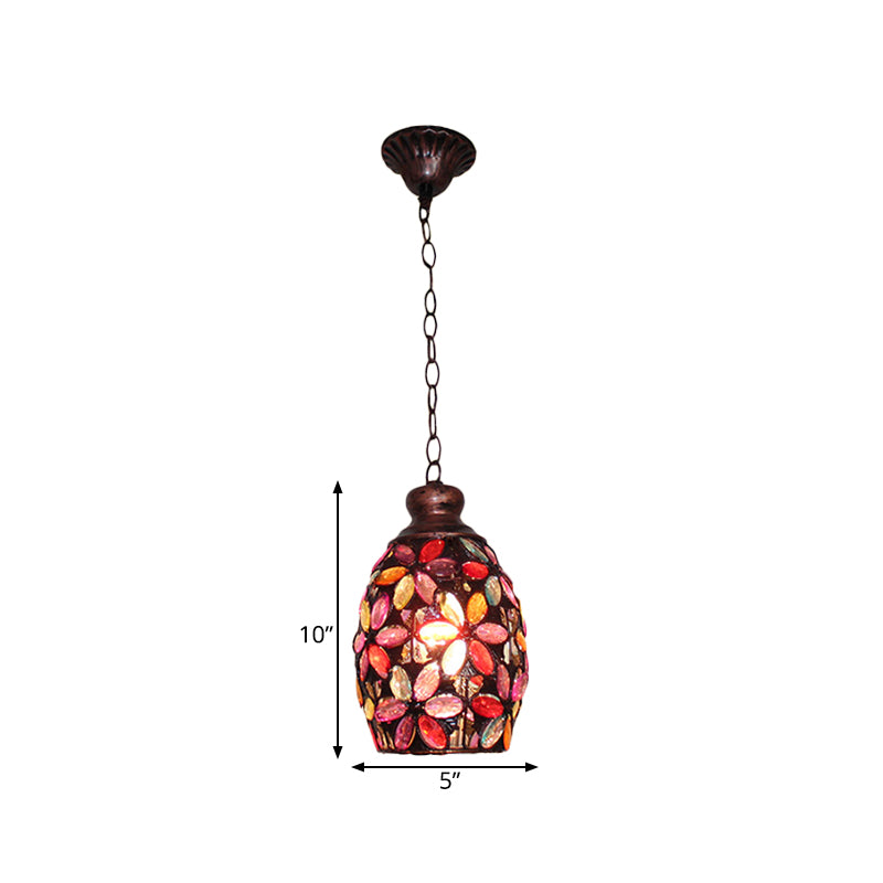 Colorful Dome Hanging Light Fixture - Single Metal Drop Pendant For Bedroom Decor