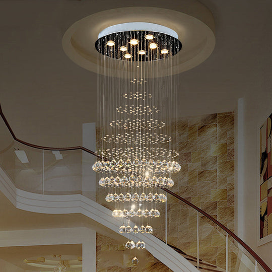 Modern Crystal Layered 8-Bulb LED Ceiling Light for Living Room