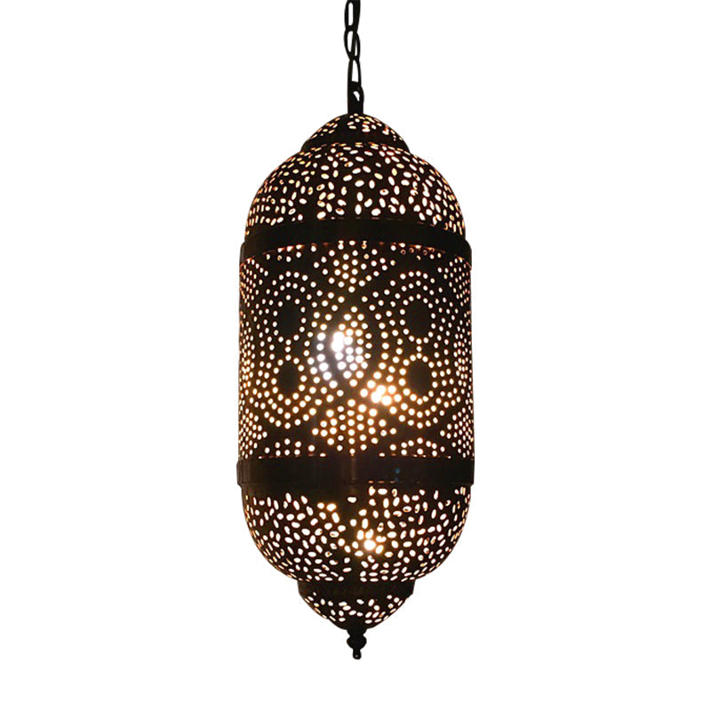Metal Brass Hanging Lamp Arab Pendant Ceiling Light - Oval/Spot/Double Ring Pattern 1-Head
