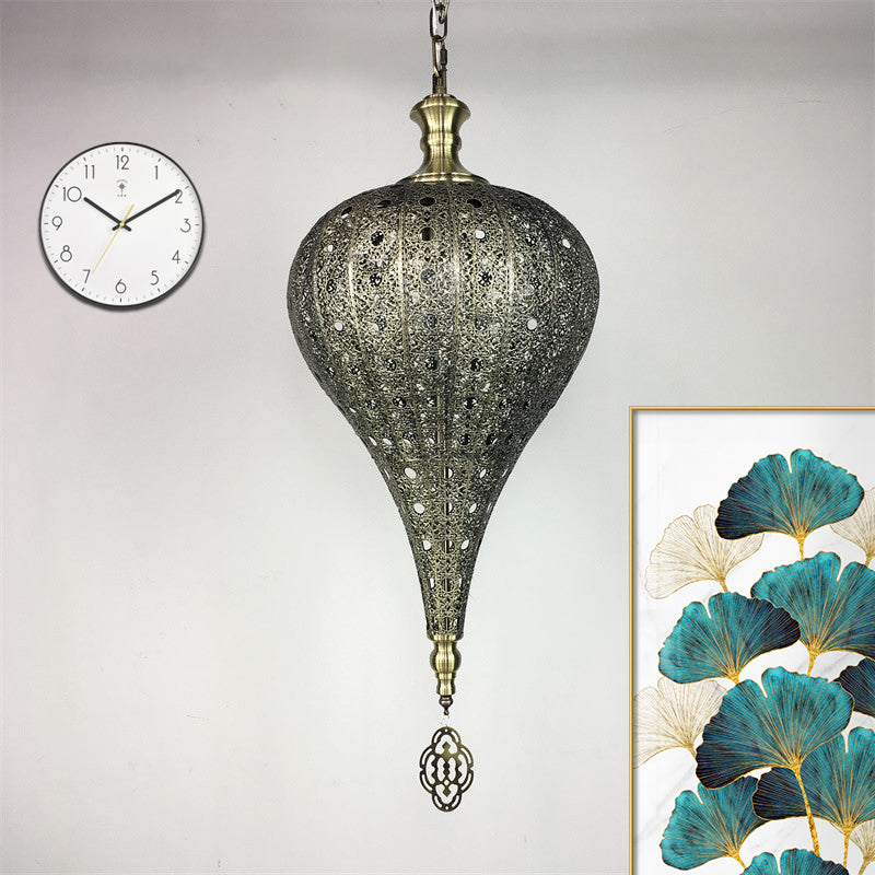 Vintage Coffee Shop Pendant Light With Ice Cream Metal Shade - Bronze Finish