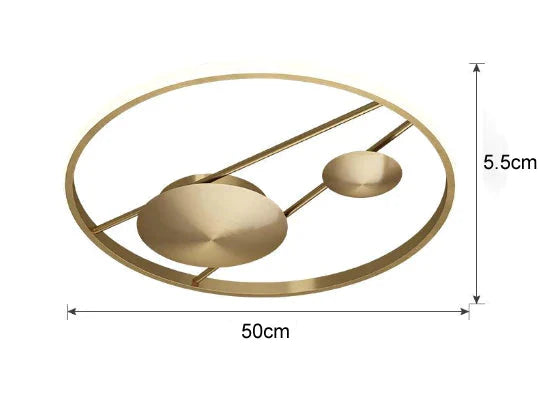 Plafonnier en cuivre de luxe nordique pour chambre à coucher et salon
