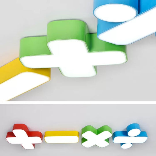 18/23.5 Kids Symbol Shade Ceiling Light: Red/Yellow/Blue/Green Warm/White Light