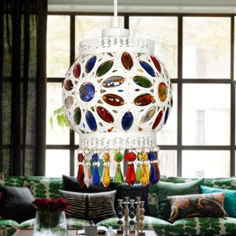 Vintage Metal Pendant Ceiling Light - White Bathroom Lamp