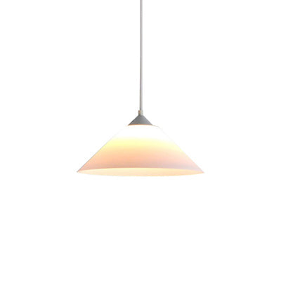 Modern Conic Pendant Light - Frosted Glass Hanging Ceiling With Adjustable Cord In White / B