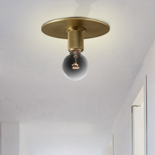 Modern Glass Flush Pendant Ceiling Light in Brass for Balcony - Globe, Cone, Cylinder, Trumpet Shapes