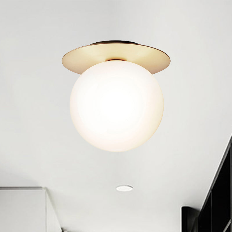 Modern Silver/Gold Finish Orbit Flush Mount Ceiling Light with White/Clear Glass Shade