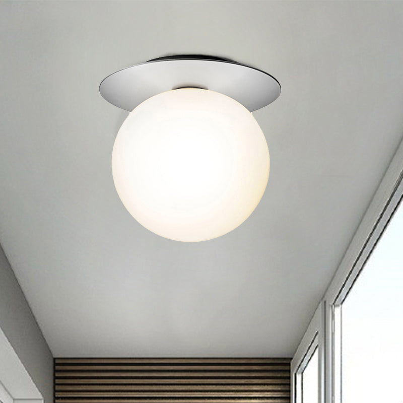Modern Silver/Gold Finish Orbit Flush Mount Ceiling Light With White/Clear Glass Shade