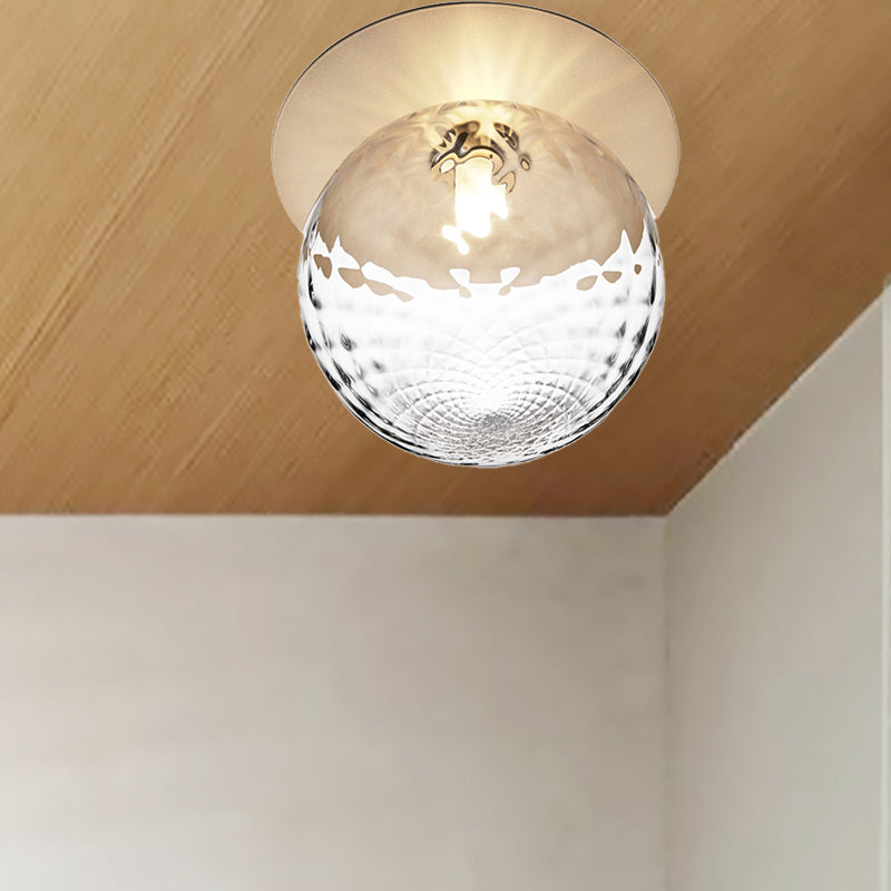 Modern Silver/Gold Finish Orbit Flush Mount Ceiling Light with White/Clear Glass Shade