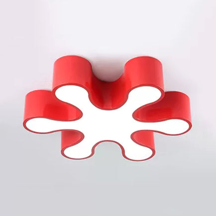 Plafonnier LED en acrylique à pétales colorés pour jardin d'enfants - Rouge/Jaune/Bleu/Vert, 19,5"/23,5" L