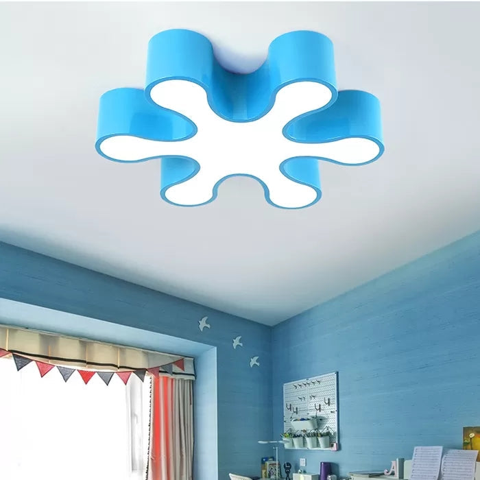 Plafonnier LED en acrylique à pétales colorés pour jardin d'enfants - Rouge/Jaune/Bleu/Vert, 19,5"/23,5" L