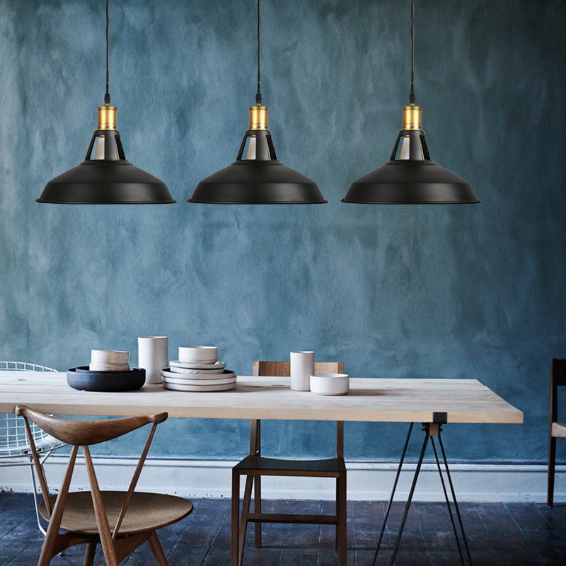 Plafonnier de salle à manger de style campagnard en noir/blanc/blanc