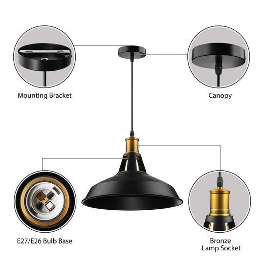 Plafonnier de salle à manger de style campagnard en noir/blanc/blanc