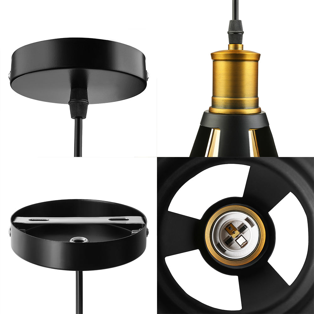 Plafonnier de salle à manger de style campagnard en noir/blanc/blanc