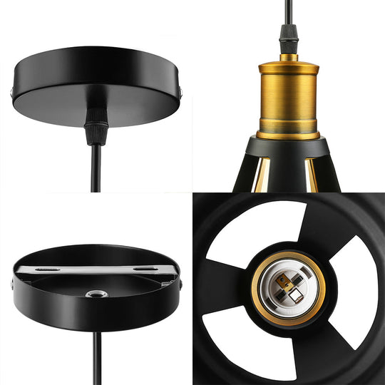 Plafonnier de salle à manger de style campagnard en noir/blanc/blanc