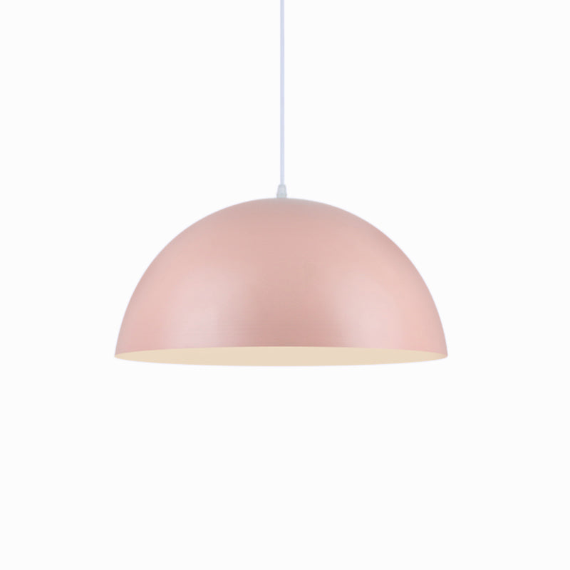 Nordic Style Bowl Pendant Light In Pink/Yellow For Living Room Décor