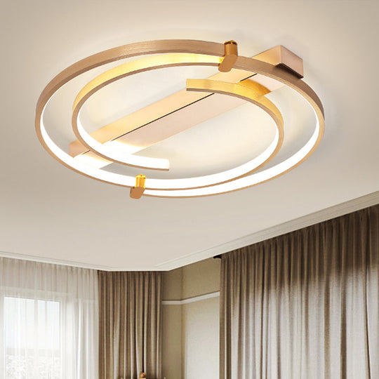 Minimalist Gold Flush Mount Ceiling Light Fixture - 18"/23.5" W Ring for Bedrooms