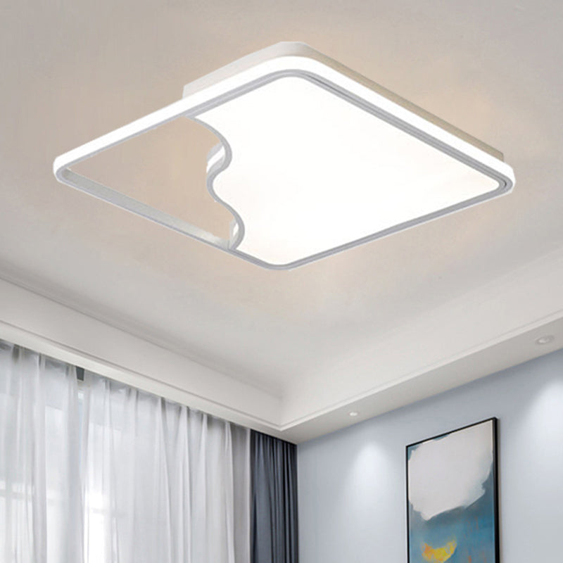 Modern LED Ceiling Light Fixture for Bedroom - Simple Acrylic Design - Black/White - 16"/19.5"/35.5" W - Warm/White