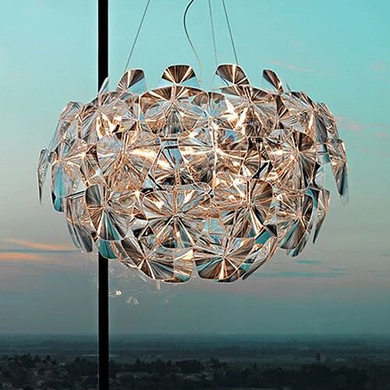 Modern Acrylic Globe Pendant Light - Clear Ceiling Lamp (24"/28.5"/43" Wide)