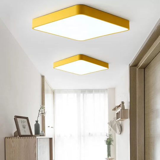 Plafonnier LED de style nordique - Montage encastré carré mince pour bureaux et couloirs