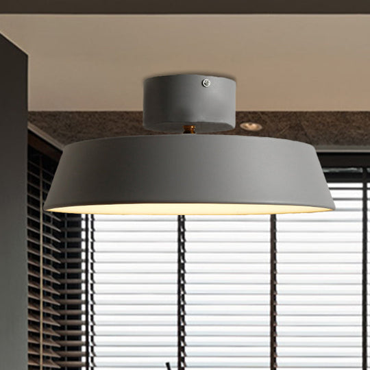 Modern Barn Semi Mount Lighting: Rotatable Ceiling Light Fixture with White/Green Acrylic Diffuser