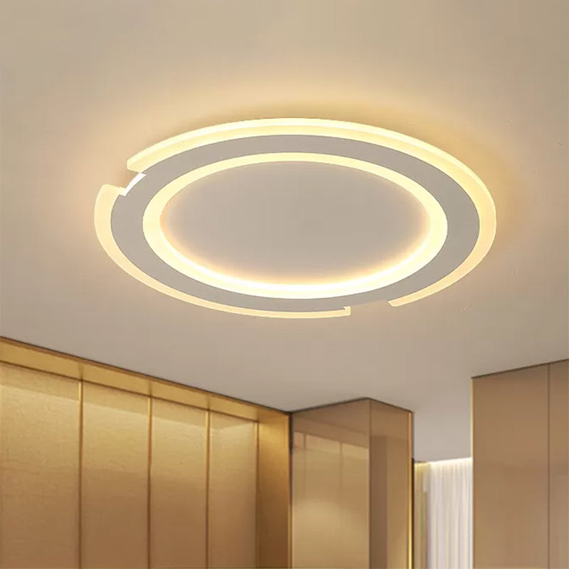 Modern Metal and Acrylic Circular Flushmount Ceiling Lights - Warm/White Indoor 9"/12"/16" Fixtures