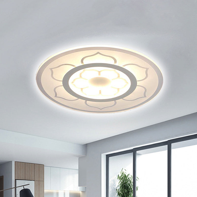 Modern Acrylic Lotus Flush Mount Lamp - LED Ceiling Light (8"/16.5"/20.5") in Warm or White Light