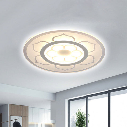 Modern Acrylic Lotus Flush Mount Lamp - LED Ceiling Light (8"/16.5"/20.5") in Warm or White Light