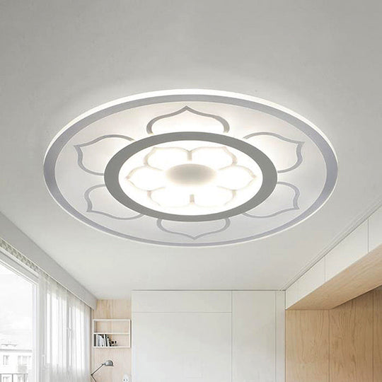 Modern Acrylic Lotus Flush Mount Lamp - LED Ceiling Light (8"/16.5"/20.5") in Warm or White Light