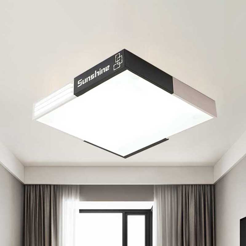 19.5"/23.5" Modern LED Square Acrylic Ceiling Lighting in White for Living Room