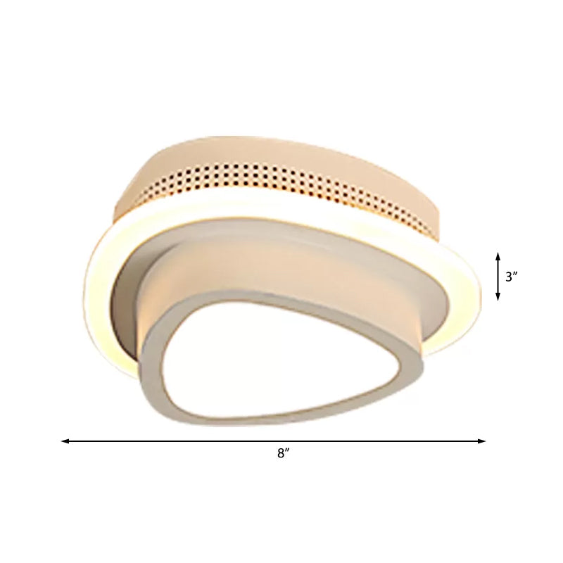 Modern LED Flush Ceiling Lamp in Black/White - Round, Square, or Triangle Acrylic Design for Corridor and Foyer