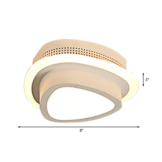 Modern LED Flush Ceiling Lamp in Black/White - Round, Square, or Triangle Acrylic Design for Corridor and Foyer