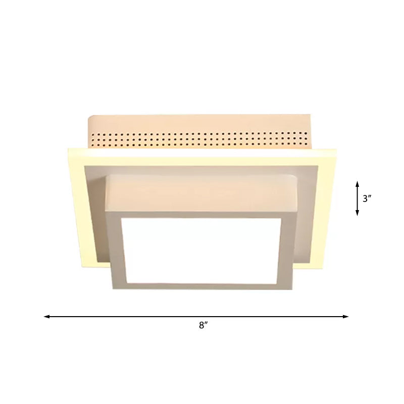 Modern LED Flush Ceiling Lamp in Black/White - Round, Square, or Triangle Acrylic Design for Corridor and Foyer