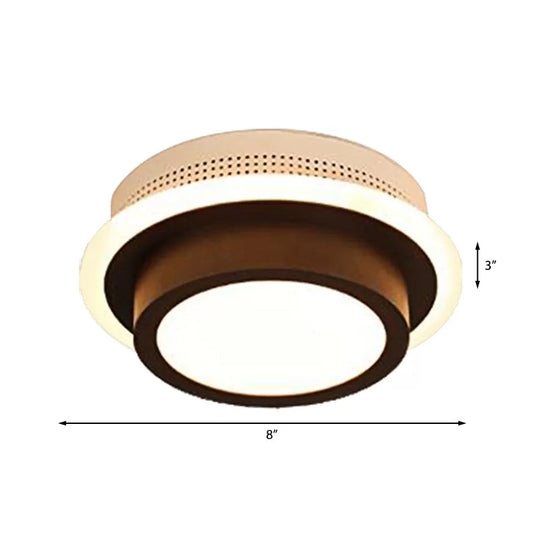 Modern LED Flush Ceiling Lamp in Black/White - Round, Square, or Triangle Acrylic Design for Corridor and Foyer