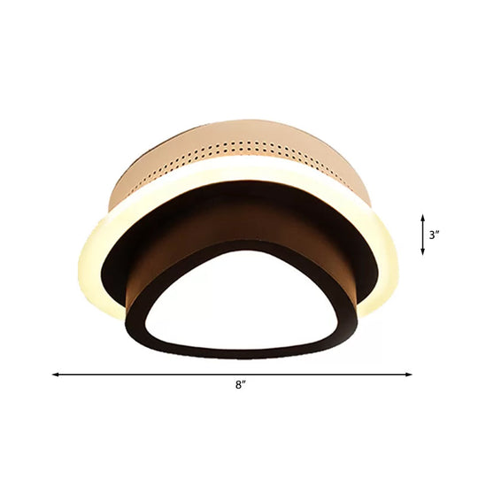 Modern LED Flush Ceiling Lamp in Black/White - Round, Square, or Triangle Acrylic Design for Corridor and Foyer