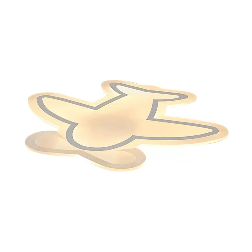 Plafonnier LED en acrylique blanc moderne en forme d'avion à hélice pour salle d'allaitement - Plafonnier