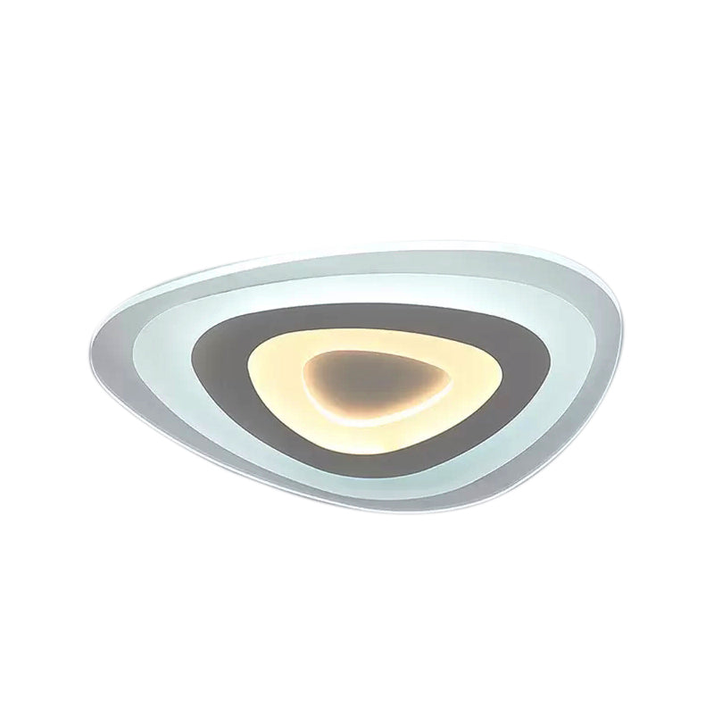 Modern White Acrylic LED Ceiling Mount Light - Triangle Design for Dining Room
