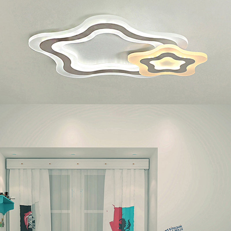 Contemporary LED Flush Ceiling Light: Slim Panel Lamp for Living Room in White Acrylic