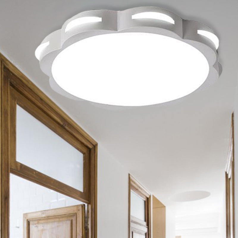 Flush Mount Macaron LED Ceiling Light with Acrylic Floral Shade - Ideal for Girls' Bedroom