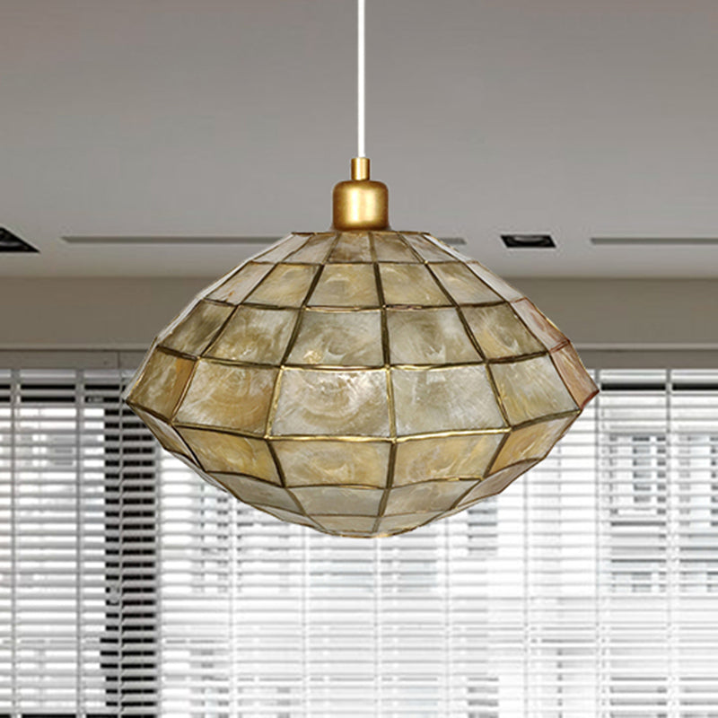 Modern Gold Oval/Globe Ceiling Pendant Light - Stylish Shell Hanging Lamp for Living Room