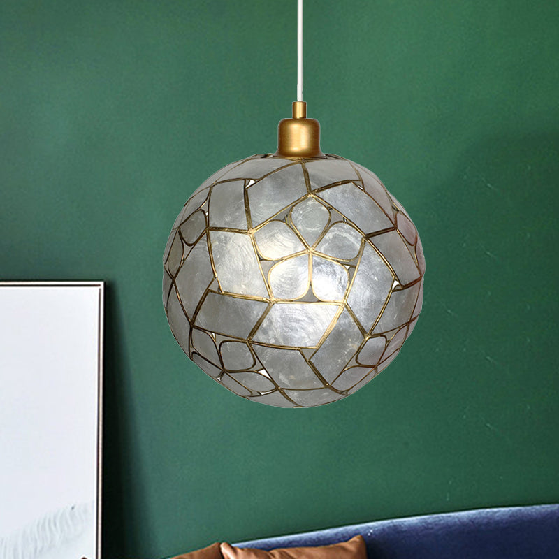 Gold Ball Shell Pendant Dining Room Ceiling Light