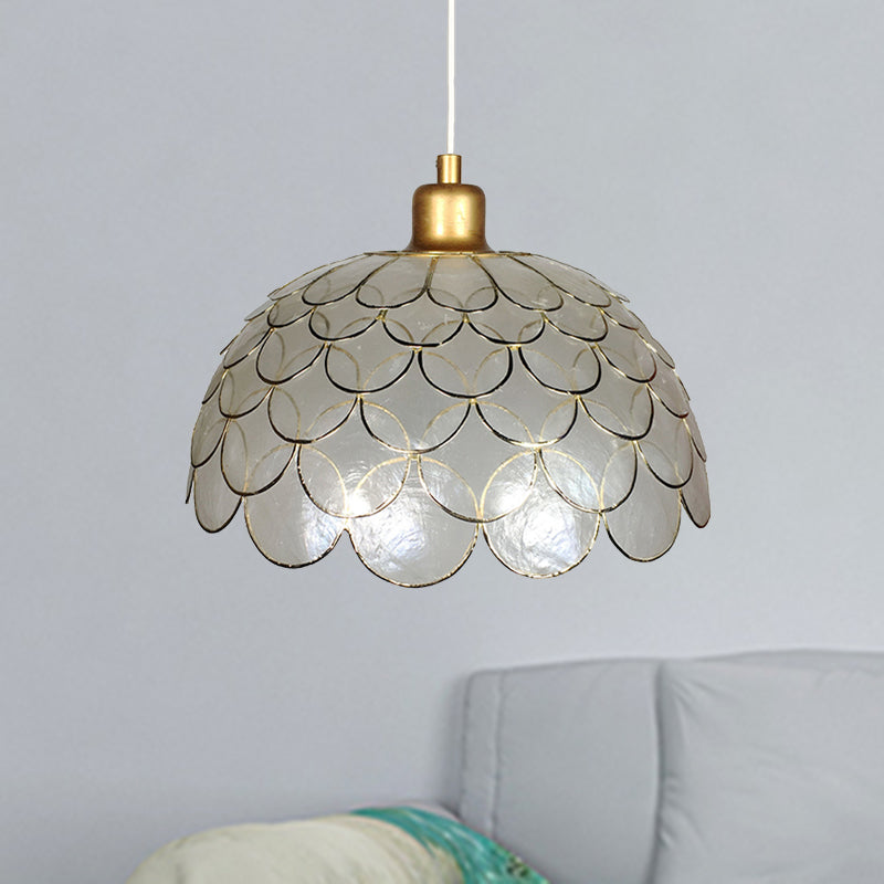 Nordic Style Gold 1-Light Pendant Shell Lamp for Living Room Down Lighting
