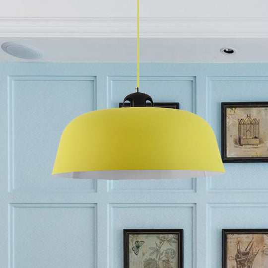 Macaron Barn-Shaped Hanging Pendant Light In Blue/Green/Yellow/Pink Ideal For Nursing Room Or