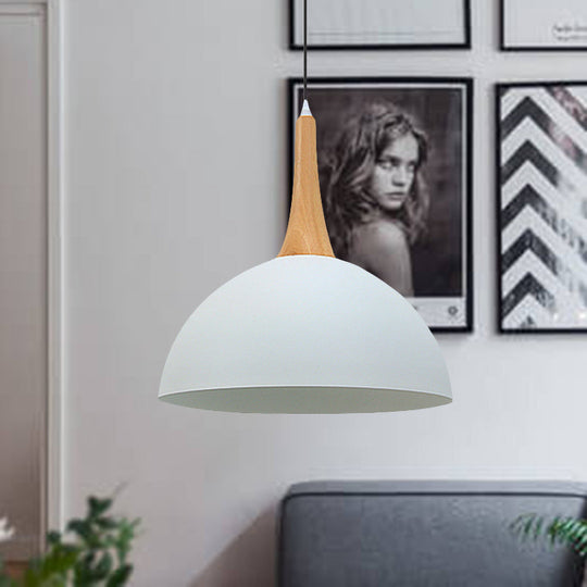 Modern Metal Hanging Lamp: Stylish 1-Light Dome in Black/White - Perfect for Meeting Rooms and Markets