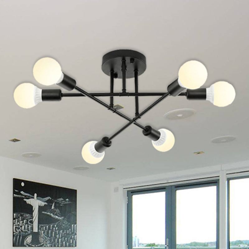 Contemporary Metal Ceiling Mount Light for Bookstore Living Rooms