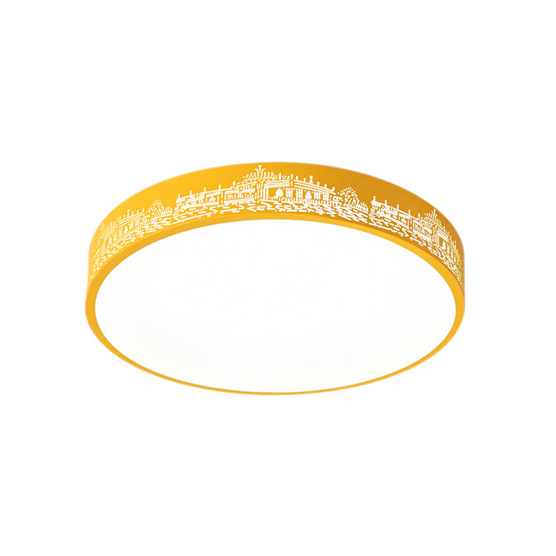 City View Macaron Loft Slim Drum LED Flush Ceiling Light: Stylish Acrylic Lamp for Nursing Room