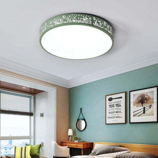 City View Macaron Loft Slim Drum LED Flush Ceiling Light: Stylish Acrylic Lamp for Nursing Room