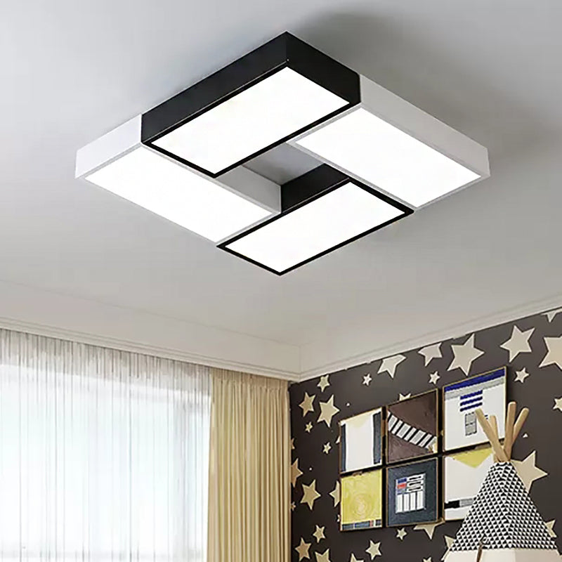 Square Game Room Ceiling Mount Light: Acrylic Macaron Loft LED Ceiling Lamp