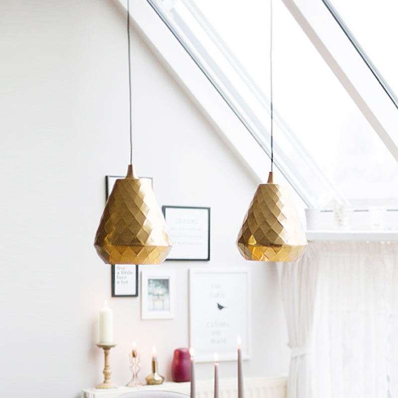 Modern Teardrop Gold Ceiling Pendant Lamp - Ideal For Bedroom Down Lighting