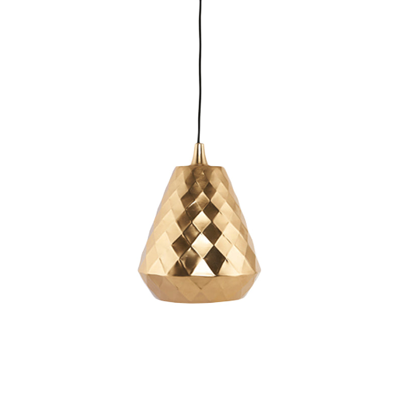 Modern Teardrop Iron Ceiling Pendant Lamp in Gold for Bedroom Lighting