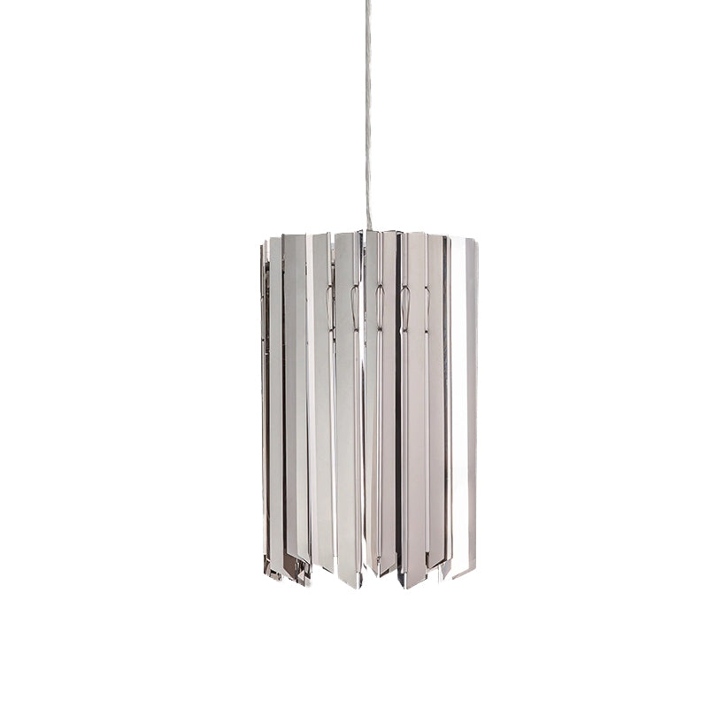 Contemporary 1-Light Pendant Ceiling Lamp With Sleek Metal Shade Black/Chrome/Gold Finish